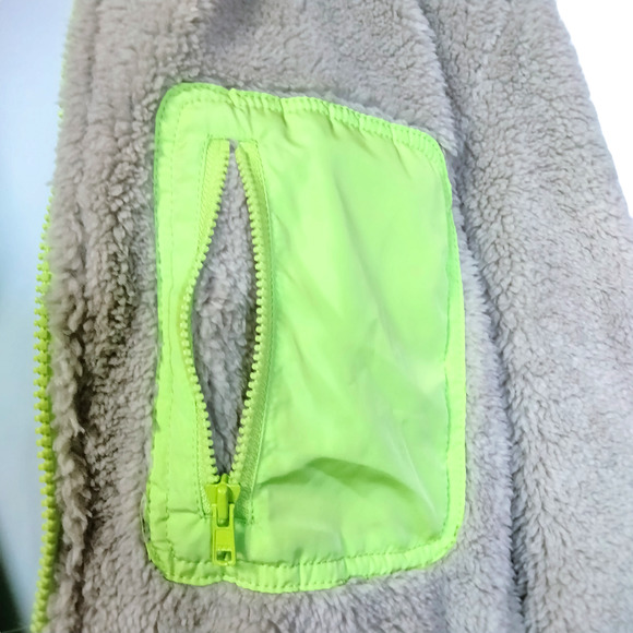 Nordstrom BP Jacket Womens Medium Beige Green Faux Shearling Neoncore NWT - Picture 4 of 12